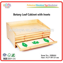 Montessori Preschool Materiales de Enseñanza Botany Leaf Cabinet with Insets Juguetes de madera